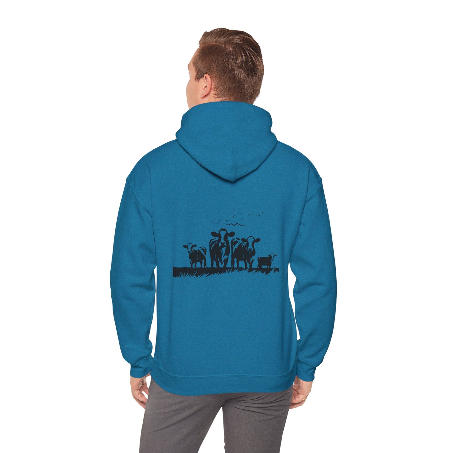 Christian Psalm Hoodie Sweatshirt with Cattle Silhouette Design