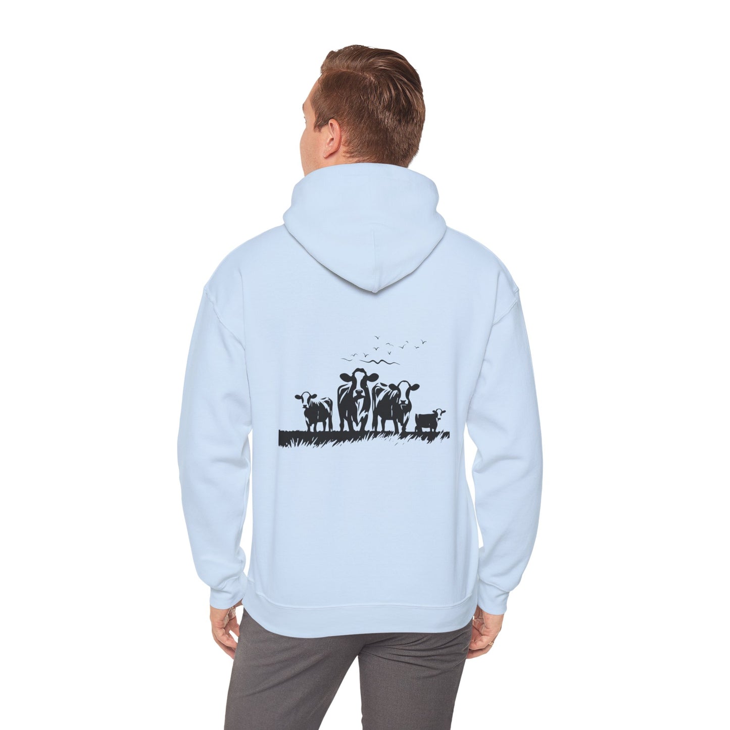 Christian Psalm Hoodie Sweatshirt with Cattle Silhouette Design