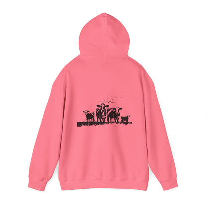 Christian Psalm Hoodie Sweatshirt with Cattle Silhouette Design