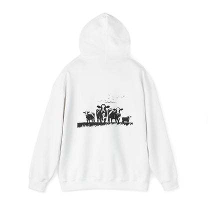 Christian Psalm Hoodie Sweatshirt with Cattle Silhouette Design