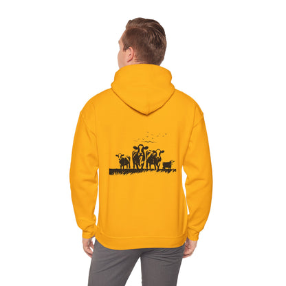 Christian Psalm Hoodie Sweatshirt with Cattle Silhouette Design