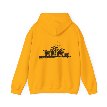 Christian Psalm Hoodie Sweatshirt with Cattle Silhouette Design