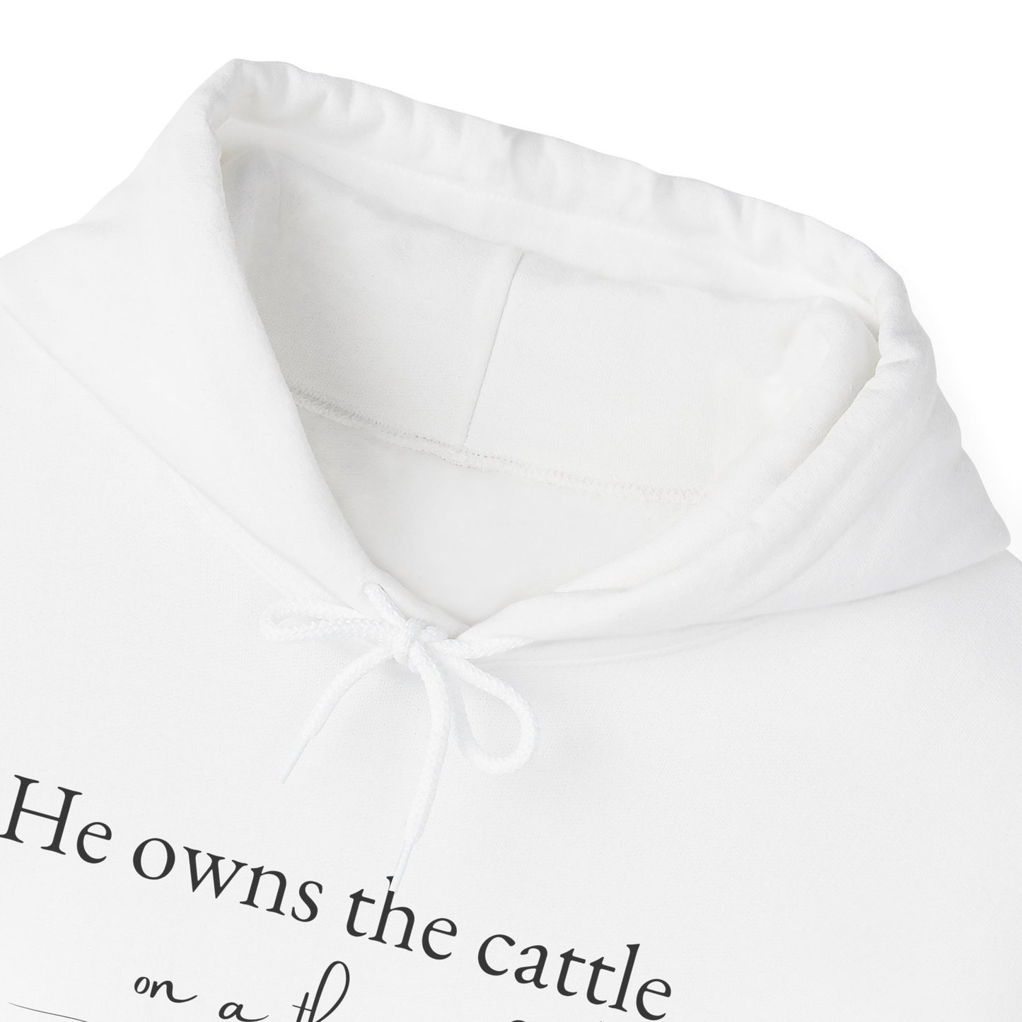 Christian Psalm Hoodie Sweatshirt with Cattle Silhouette Design