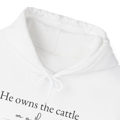 Christian Psalm Hoodie Sweatshirt with Cattle Silhouette Design