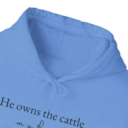 Christian Psalm Hoodie Sweatshirt with Cattle Silhouette Design