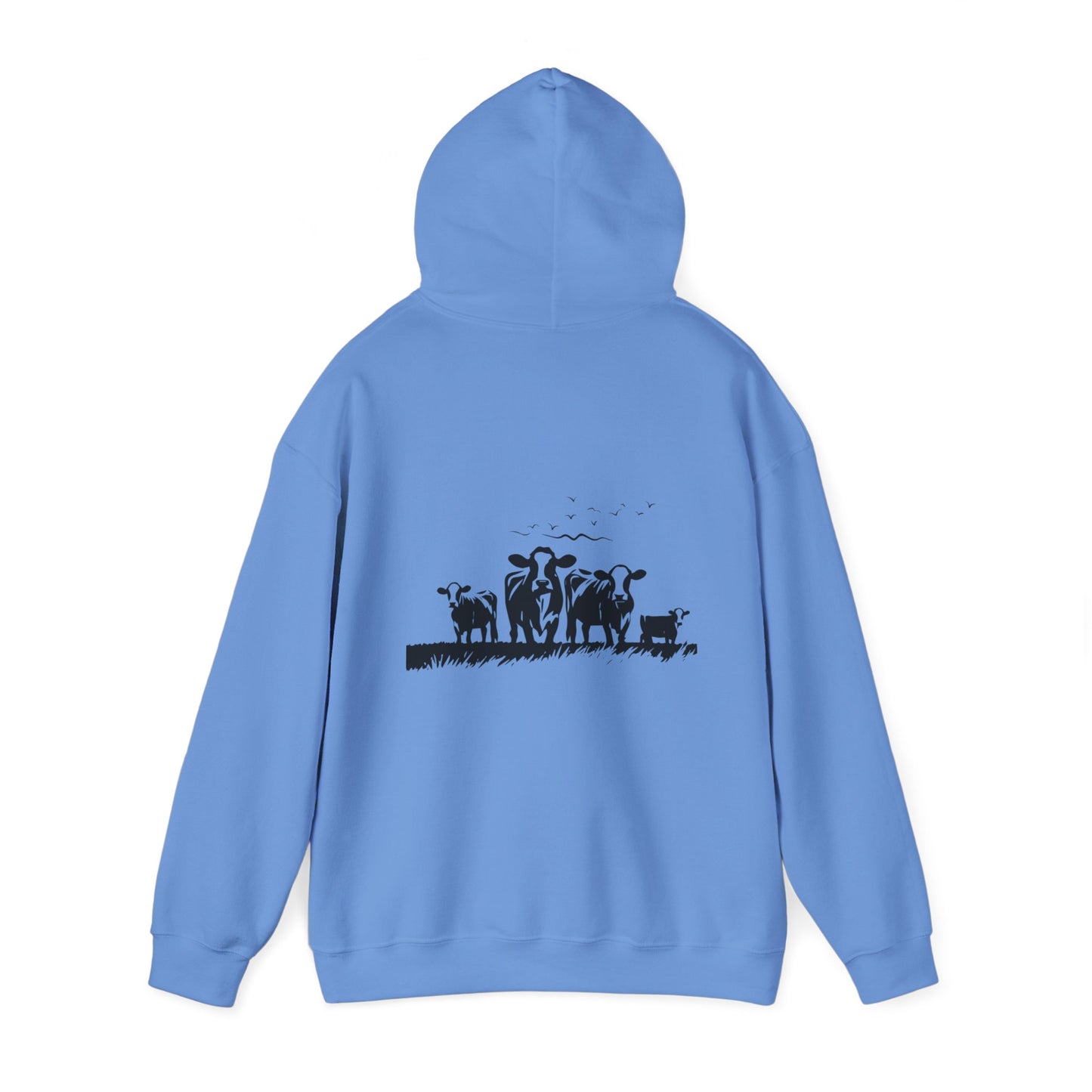 Christian Psalm Hoodie Sweatshirt with Cattle Silhouette Design