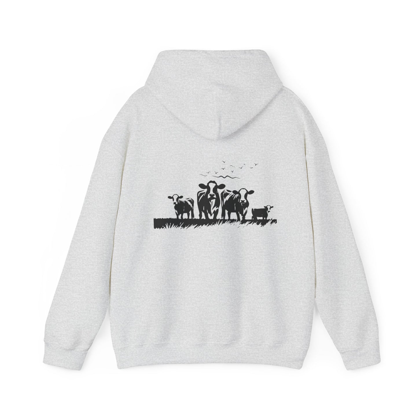 Christian Psalm Hoodie Sweatshirt with Cattle Silhouette Design