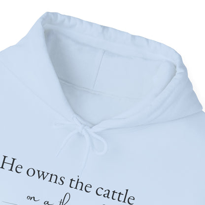 Christian Psalm Hoodie Sweatshirt with Cattle Silhouette Design