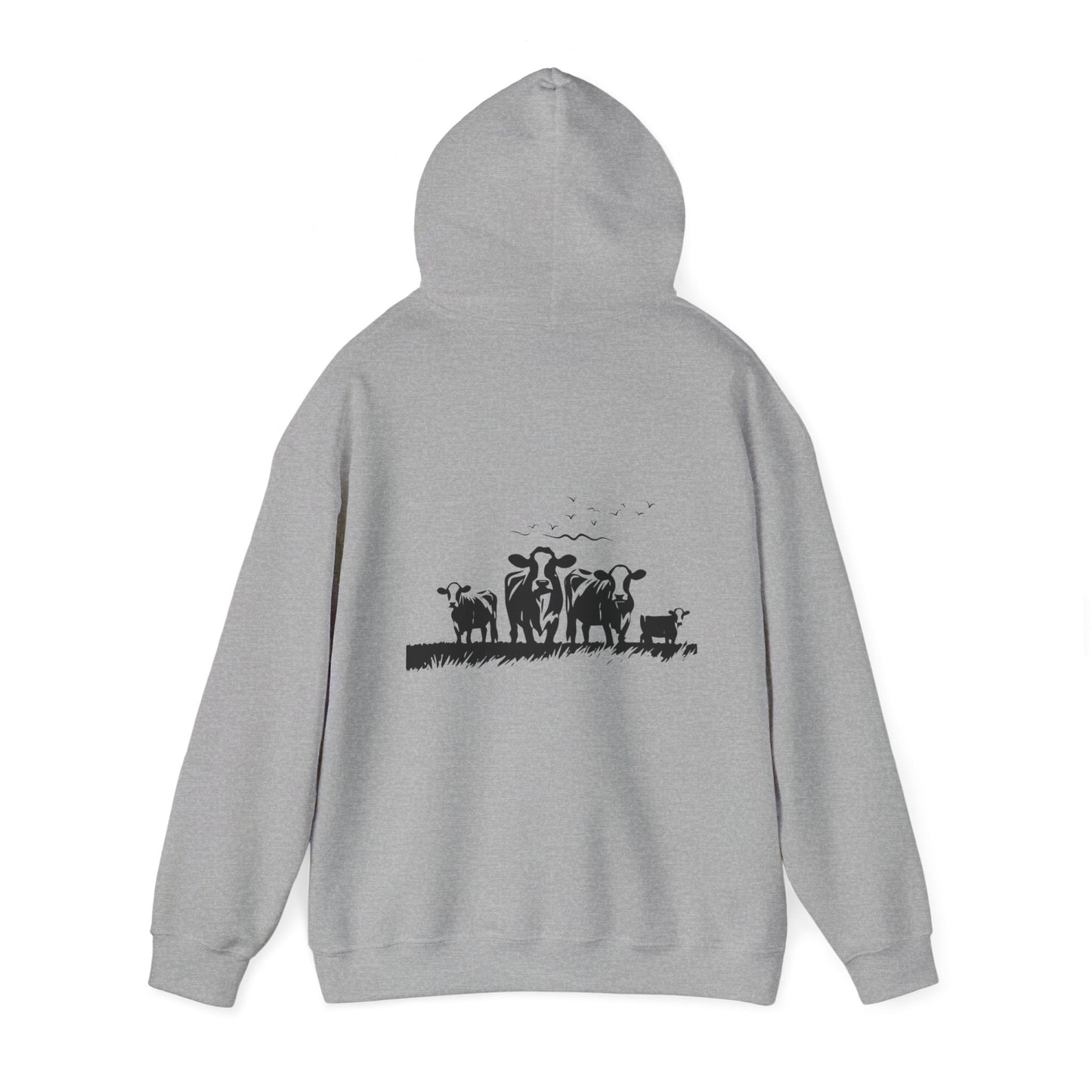 Christian Psalm Hoodie Sweatshirt with Cattle Silhouette Design