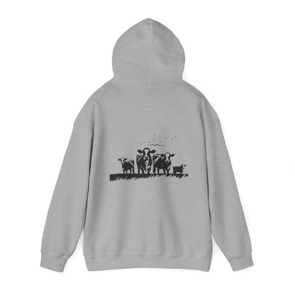 Christian Psalm Hoodie Sweatshirt with Cattle Silhouette Design