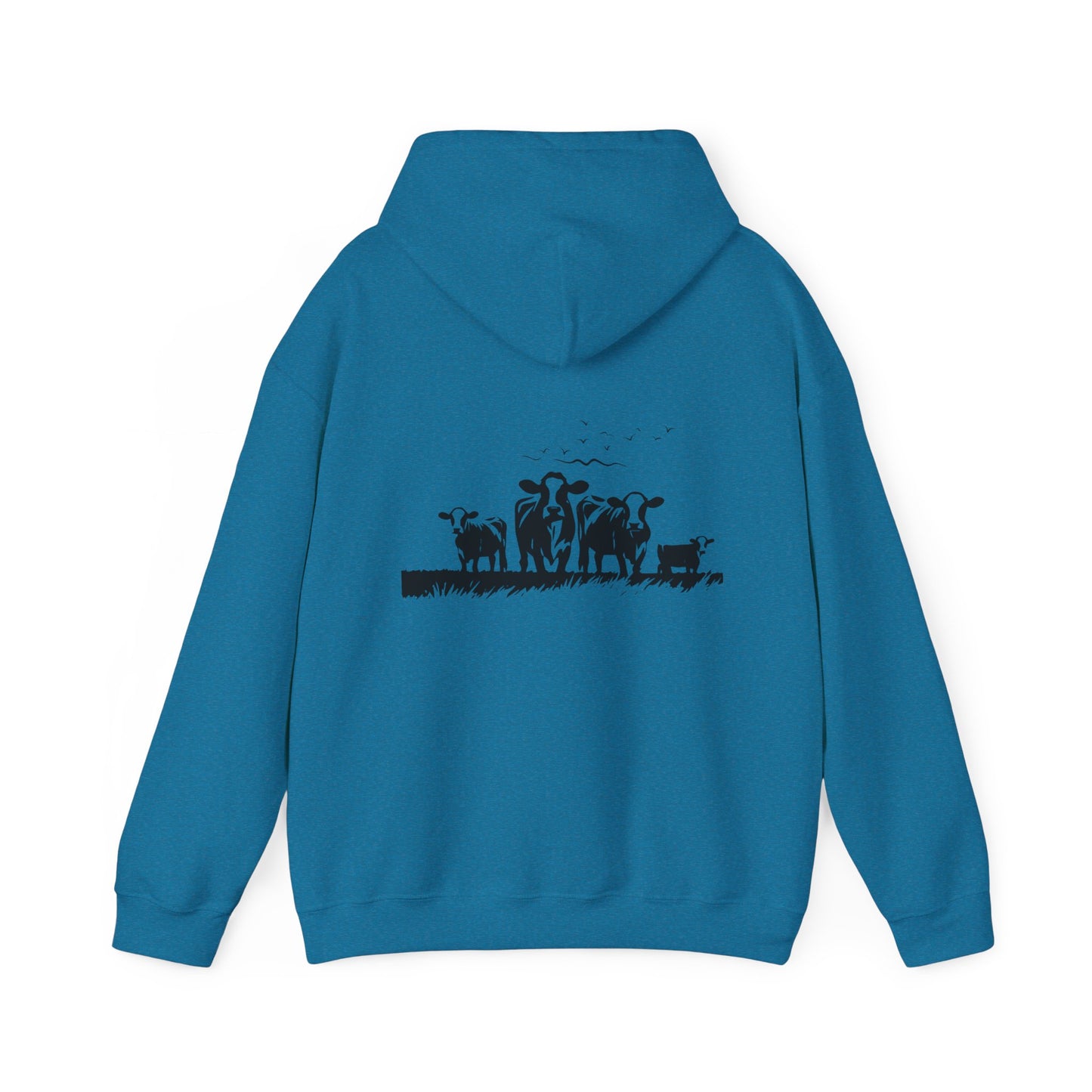 Christian Psalm Hoodie Sweatshirt with Cattle Silhouette Design