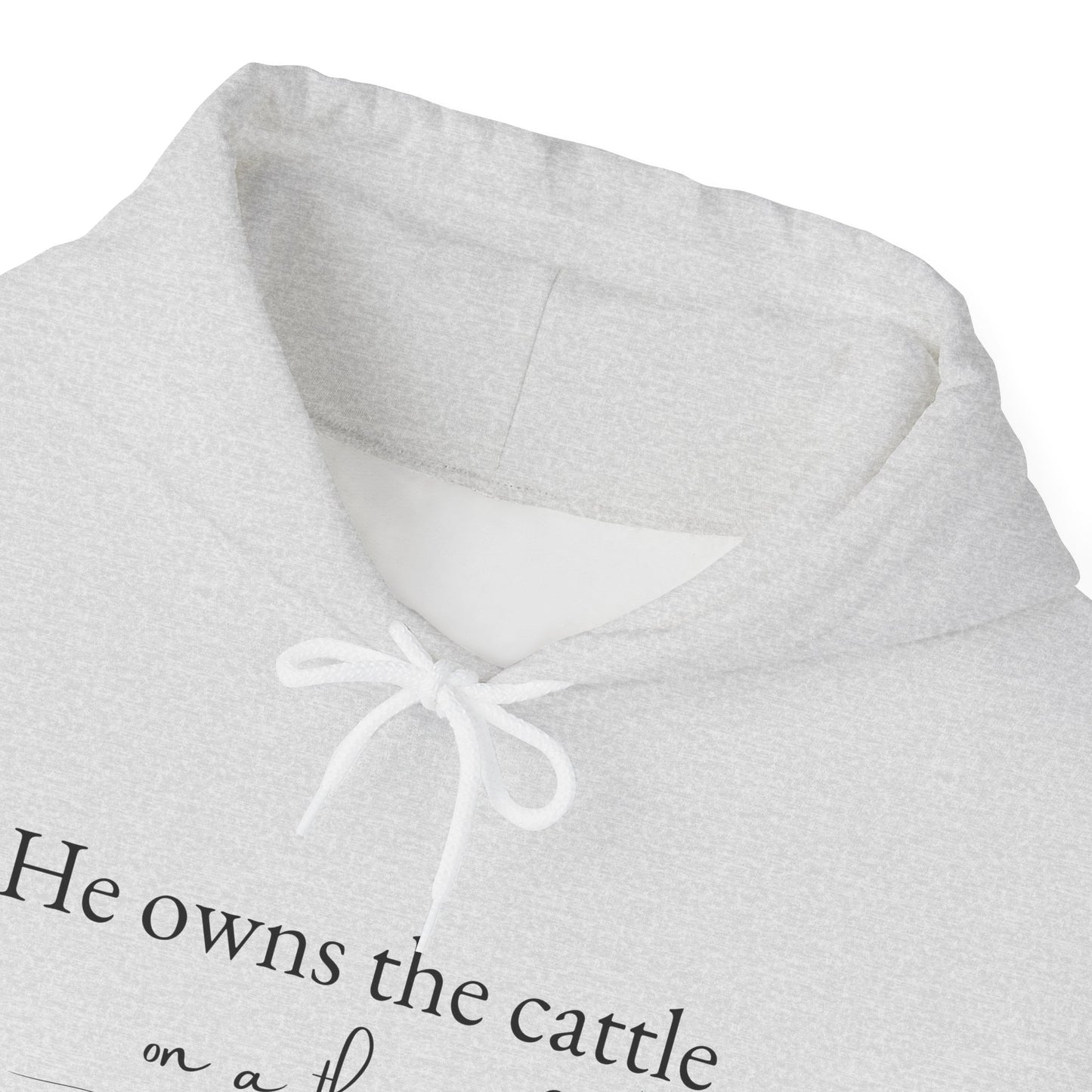 Christian Psalm Hoodie Sweatshirt with Cattle Silhouette Design