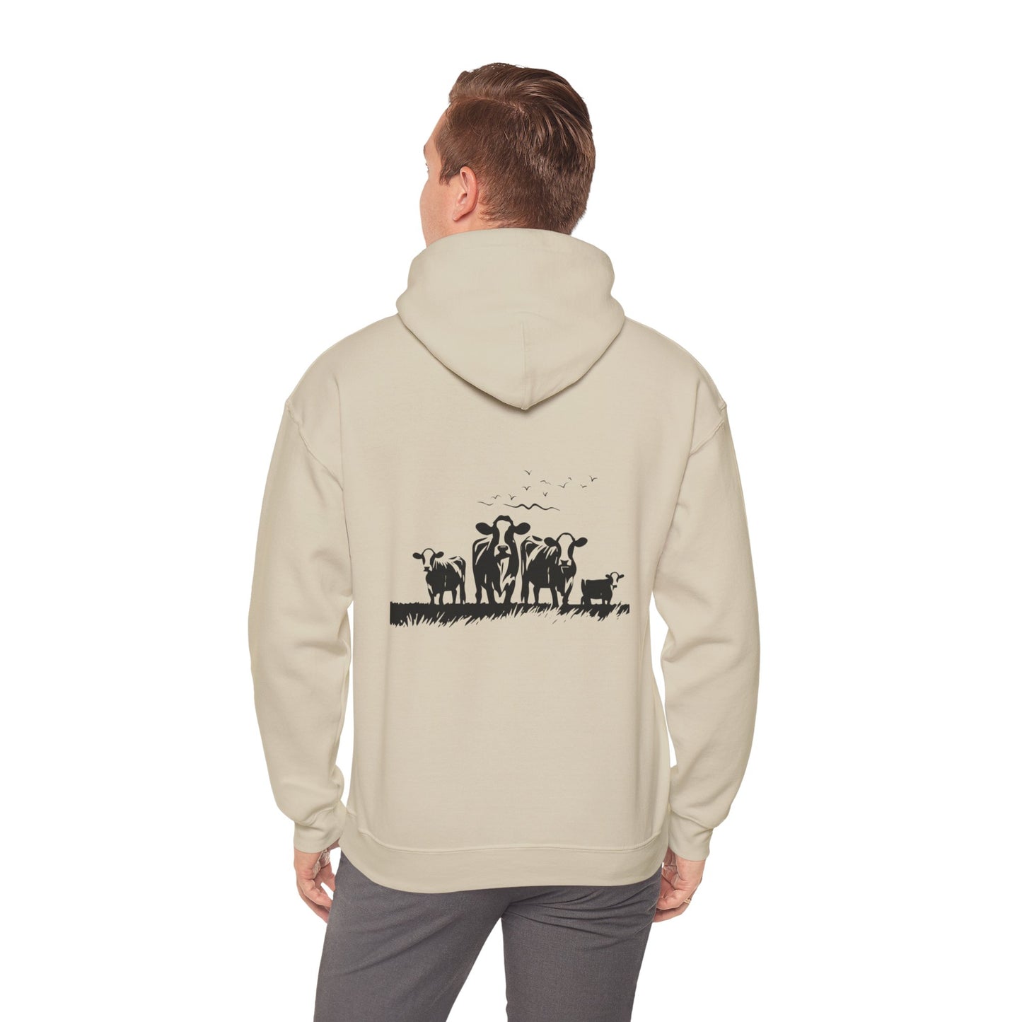 Christian Psalm Hoodie Sweatshirt with Cattle Silhouette Design