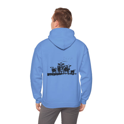 Christian Psalm Hoodie Sweatshirt with Cattle Silhouette Design