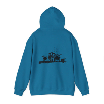 Christian Psalm Hoodie Sweatshirt with Cattle Silhouette Design