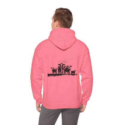 Christian Psalm Hoodie Sweatshirt with Cattle Silhouette Design