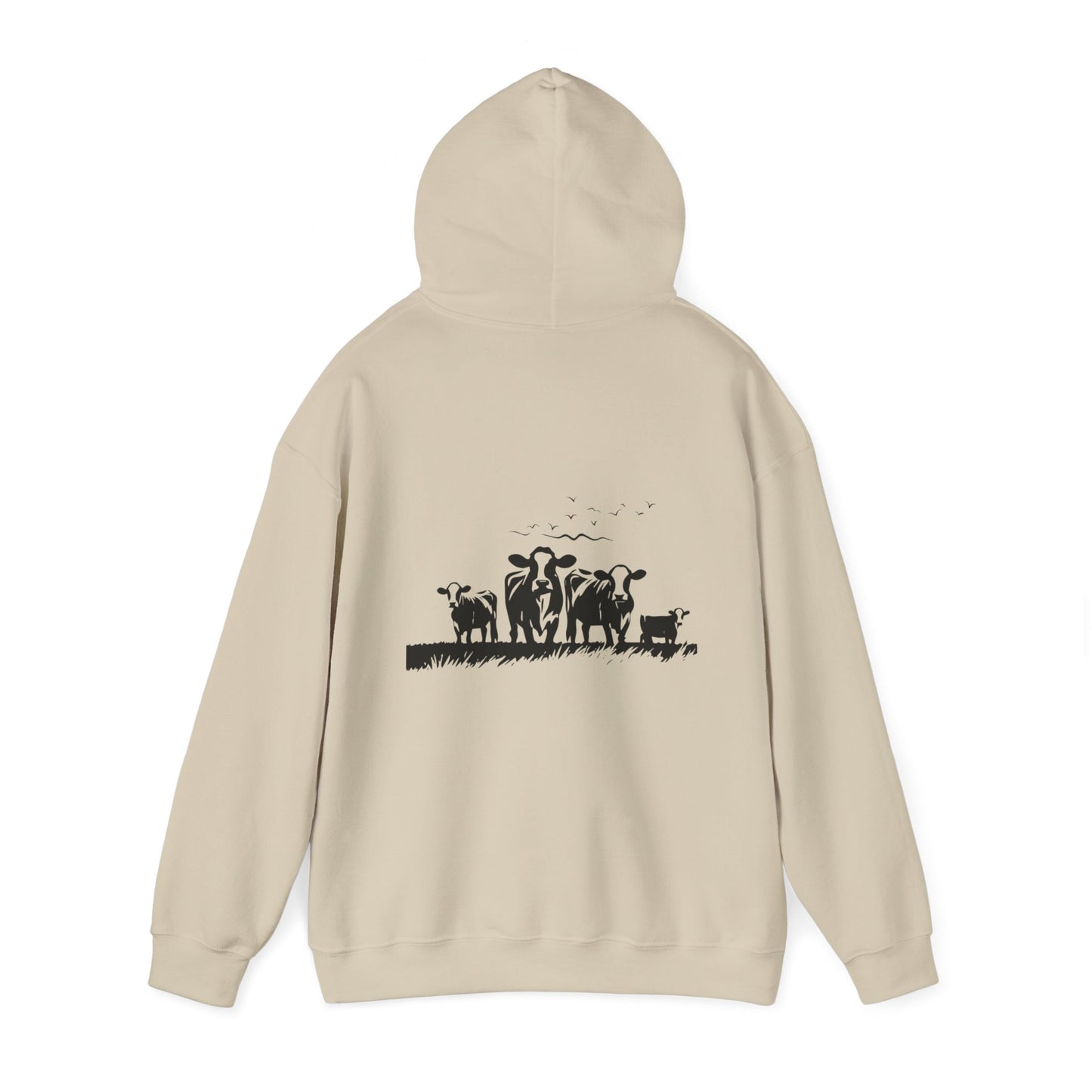 Christian Psalm Hoodie Sweatshirt with Cattle Silhouette Design