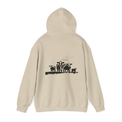 Christian Psalm Hoodie Sweatshirt with Cattle Silhouette Design