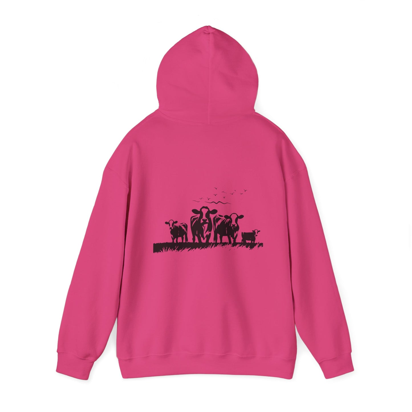 Christian Psalm Hoodie Sweatshirt with Cattle Silhouette Design