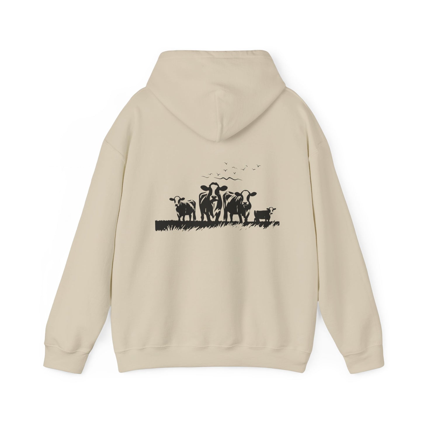 Christian Psalm Hoodie Sweatshirt with Cattle Silhouette Design