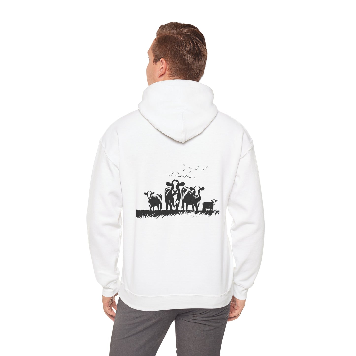 Christian Psalm Hoodie Sweatshirt with Cattle Silhouette Design