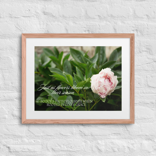 Grace in Full Bloom: Faith - Inspired Pink Peony wall print